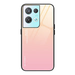 Gradient Color Design Case for Oppo Reno8 Pro 5G (Global Version) / Reno8 Pro+ (China) 5G, Anti-fall Light Slim Tempered Glass + PC + TPU Phone Shell