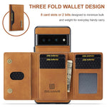 DG.MING M2 Series Magnetic Wallet Phone Case for Google Pixel 7 Pro 5G, Detachable 2-in-1 Kickstand Drop-proof Cover