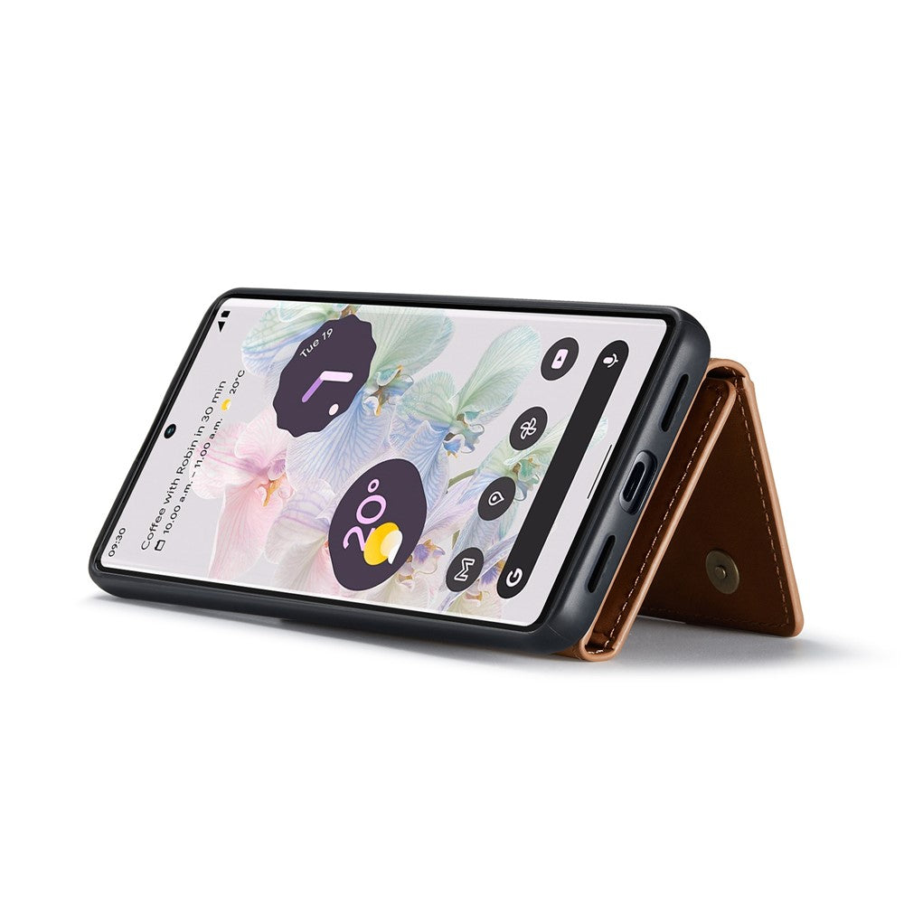DG.MING M2 Series Magnetic Wallet Phone Case for Google Pixel 7 Pro 5G, Detachable 2-in-1 Kickstand Drop-proof Cover