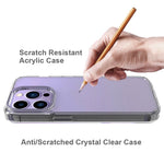 For iPhone 14 Pro 6.1 inch Shockproof Case Ultra Clear Phone Case Transparent Hard Acrylic Back + Soft TPU Cover