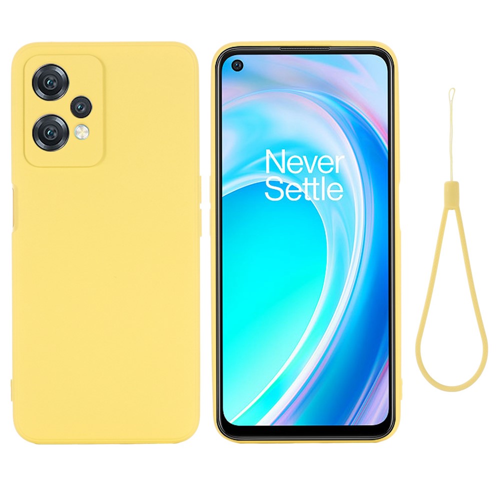 OnePlus Nord CE 2 Lite 5G, fallskyddande mobilskal, ultratunt, reptåligt, mjukt, flytande silikonfodral med rem.