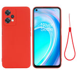 OnePlus Nord CE 2 Lite 5G, fallskyddande mobilskal, ultratunt, reptåligt, mjukt, flytande silikonfodral med rem.