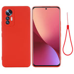 Xiaomi 12 Lite 5G Stoppsäkert Flytande Silikon mobilskal Mjukt Reptåligt Exakta Utskärningar Baksida med Rem