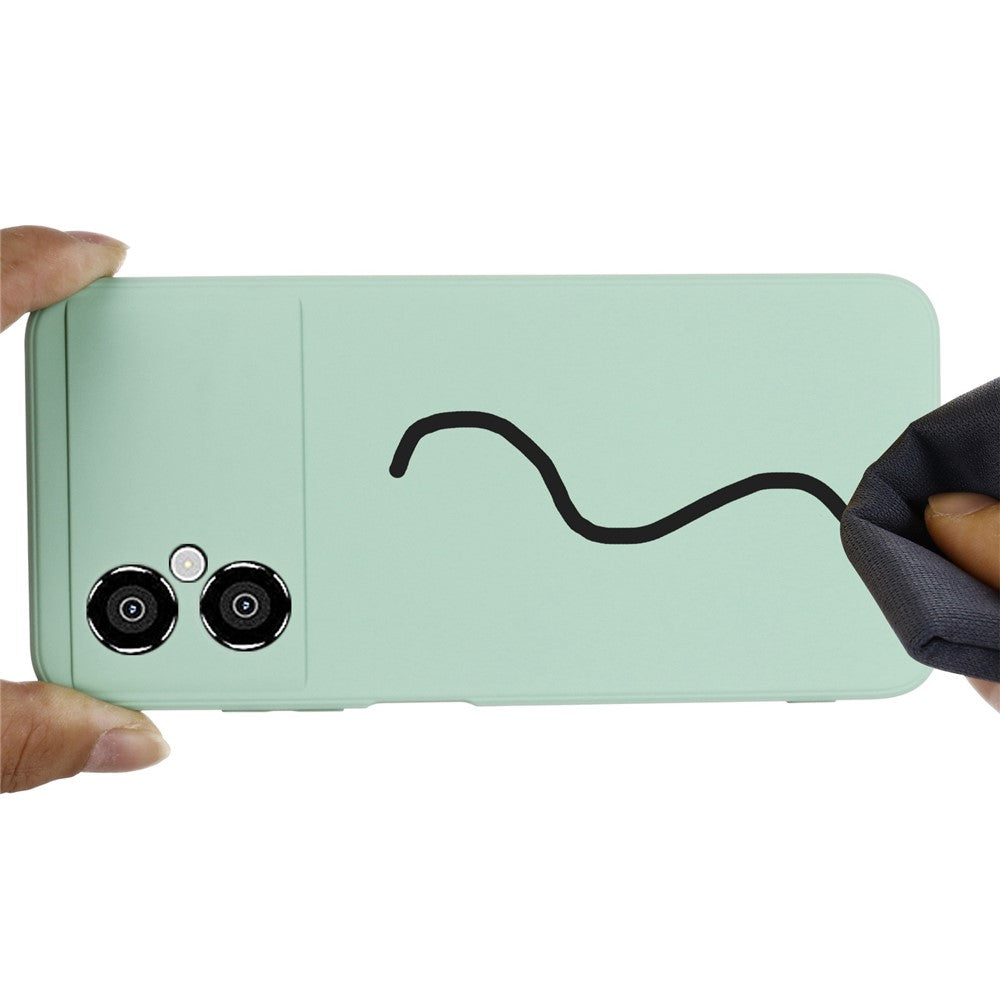 For Xiaomi Poco M4 5G Precise Cutouts Phone Case Anti-drop Slim Soft Liquid Silicone Cellphone Cover with Strap