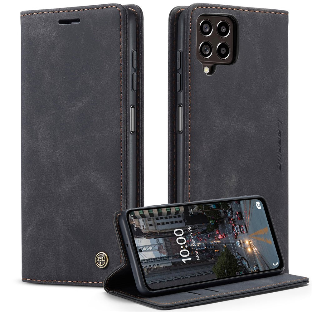 CASEME 013 Series for Samsung Galaxy M53 5G Anti-drop PU Leather Folio Flip Wallet Cover Adjustable Stand Phone Case