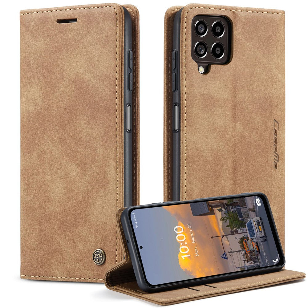 CASEME 013 Series for Samsung Galaxy M53 5G Anti-drop PU Leather Folio Flip Wallet Cover Adjustable Stand Phone Case