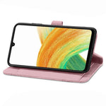 For Samsung Galaxy A13 4G Zipper Wallet Case with Strap Flower Imprint PU Leather Phone Cover