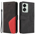 For OnePlus Nord 2T 5G Leather Case Wallet Stand Color Splicing Phone Cover