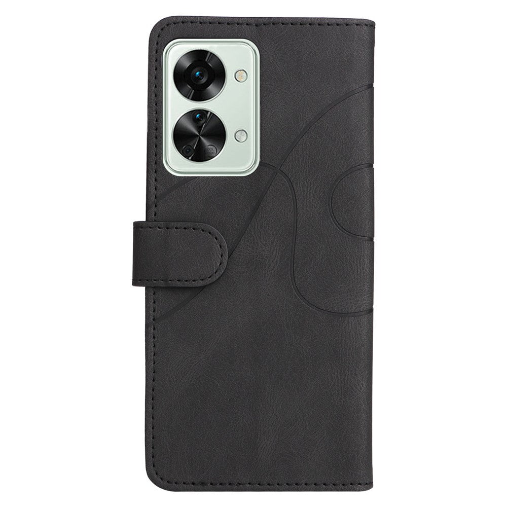 For OnePlus Nord 2T 5G Leather Case Wallet Stand Color Splicing Phone Cover