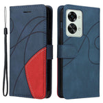 For OnePlus Nord 2T 5G Leather Case Wallet Stand Color Splicing Phone Cover