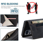 AUTSPACE A01 Series PU Leather Protective Shell for Xiaomi 12 Lite 5G, RFID Blocking Magnetic Closure Vintage Frosted Wallet Stand Flip Cover