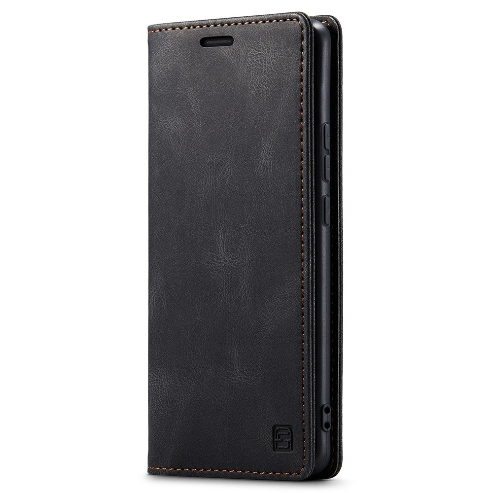 AUTSPACE A01 Series PU Leather Protective Shell for Xiaomi 12 Lite 5G, RFID Blocking Magnetic Closure Vintage Frosted Wallet Stand Flip Cover