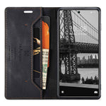 AUTSPACE A01 Series PU Leather Protective Shell for Xiaomi 12 Lite 5G, RFID Blocking Magnetic Closure Vintage Frosted Wallet Stand Flip Cover
