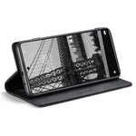 AUTSPACE A01 Series PU Leather Protective Shell for Xiaomi 12 Lite 5G, RFID Blocking Magnetic Closure Vintage Frosted Wallet Stand Flip Cover