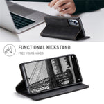 AUTSPACE A01 Series PU Leather Protective Shell for Xiaomi 12 Lite 5G, RFID Blocking Magnetic Closure Vintage Frosted Wallet Stand Flip Cover