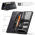 AUTSPACE A01 Series PU Leather Protective Shell for Xiaomi 12 Lite 5G, RFID Blocking Magnetic Closure Vintage Frosted Wallet Stand Flip Cover