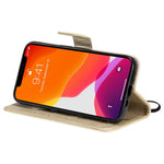 For iPhone 14 Phone Case with Stand Cat Tree Pattern Leather Wallet Mobile Cover