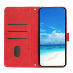 For Oppo A57 (2022) 5G / A77 5G Heart Shape Imprinted Phone Case PU Leather Skin-touch Feeling Wallet Hands-free Stand Feature Shell with Strap