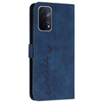 For Oppo A74 5G/A93 5G/A54 5G Imprinted Heart Shape Wallet Case Skin-touch Feeling Leather Stand Feature Flip Cover with Strap