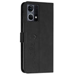 Oppo Reno7 4G/F21 Pro 4G Plånboksfodral med hudkänsla, hjärtformat PU-läder med tryck, magnetisk stängning, stativ och rem