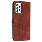 Til Samsung Galaxy A32 4G (EU version) Hjerteformpræget Skin-touch Telefon Læder Cover Pung Stand Indre TPU Cover