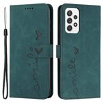 Til Samsung Galaxy A32 4G (EU version) Hjerteformpræget Skin-touch Telefon Læder Cover Pung Stand Indre TPU Cover