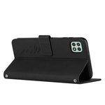 For Samsung Galaxy A22 5G/A22s 5G (EU Version) Skin-touch Feeling Heart Shape Imprinted Hands-free Stand Phone Case PU Leather Wallet Shell with Strap