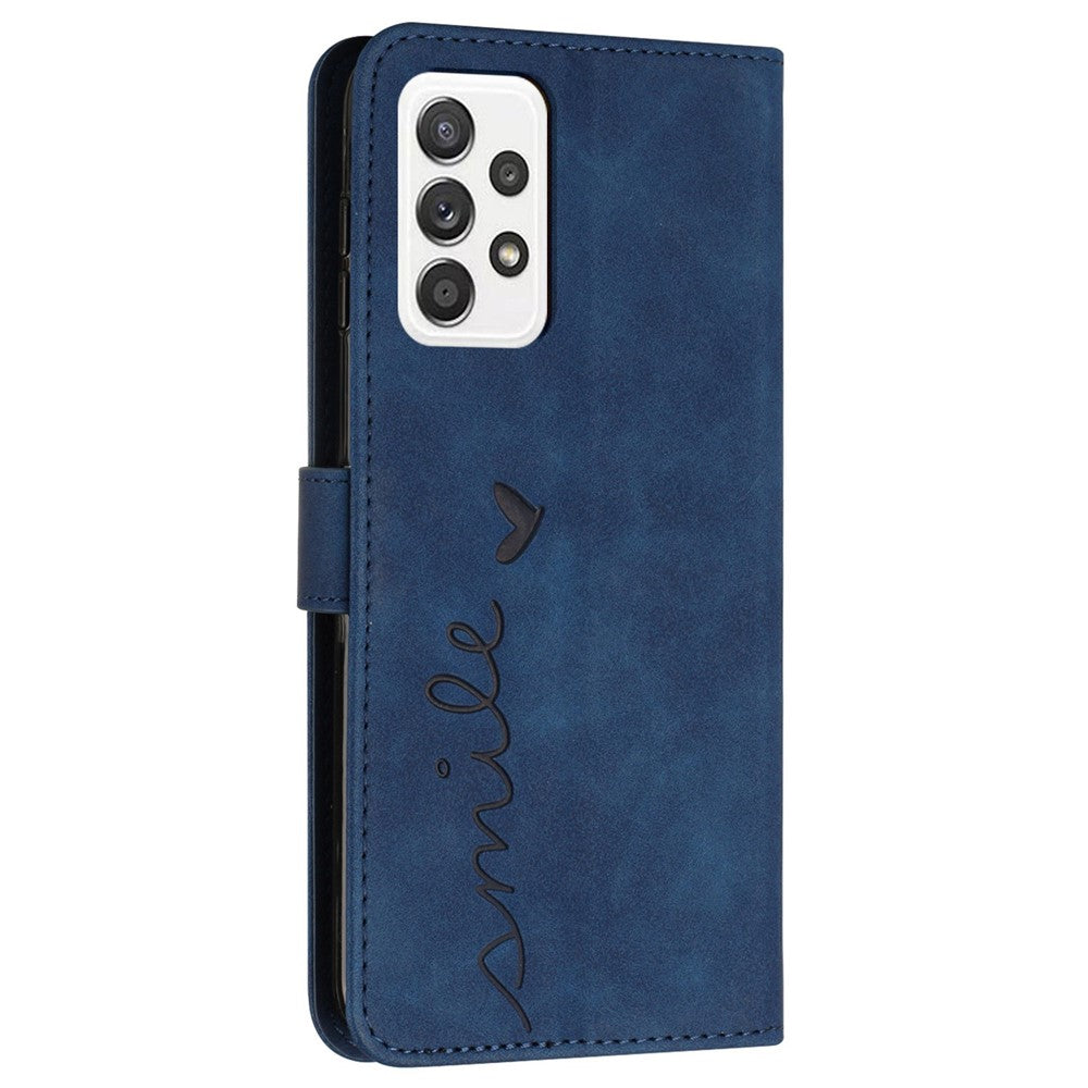Hjerteformet præget telefoncover til Samsung Galaxy A33 5G, Skin-touch Standpung PU-læderetui