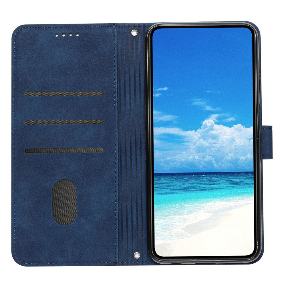 Hjerteformet præget telefoncover til Samsung Galaxy A33 5G, Skin-touch Standpung PU-læderetui