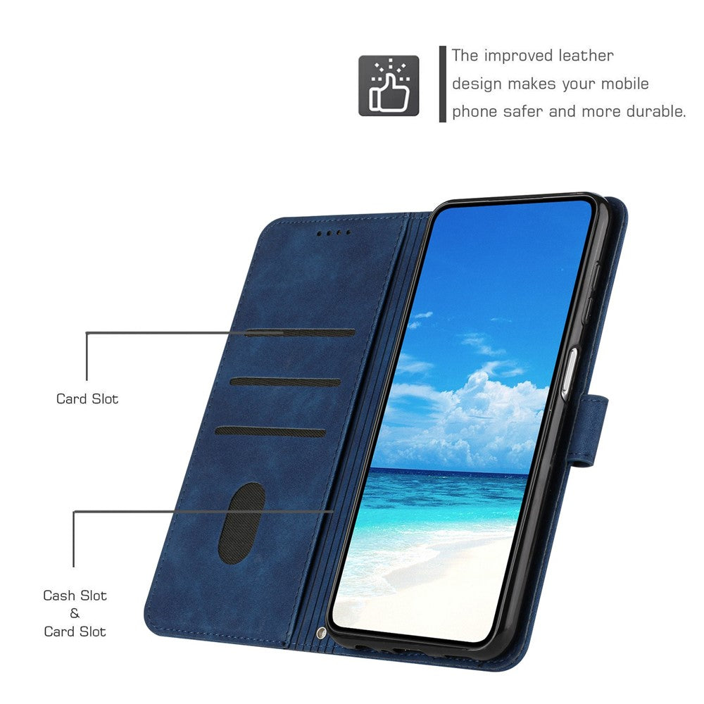 Hjerteformet præget telefoncover til Samsung Galaxy A33 5G, Skin-touch Standpung PU-læderetui