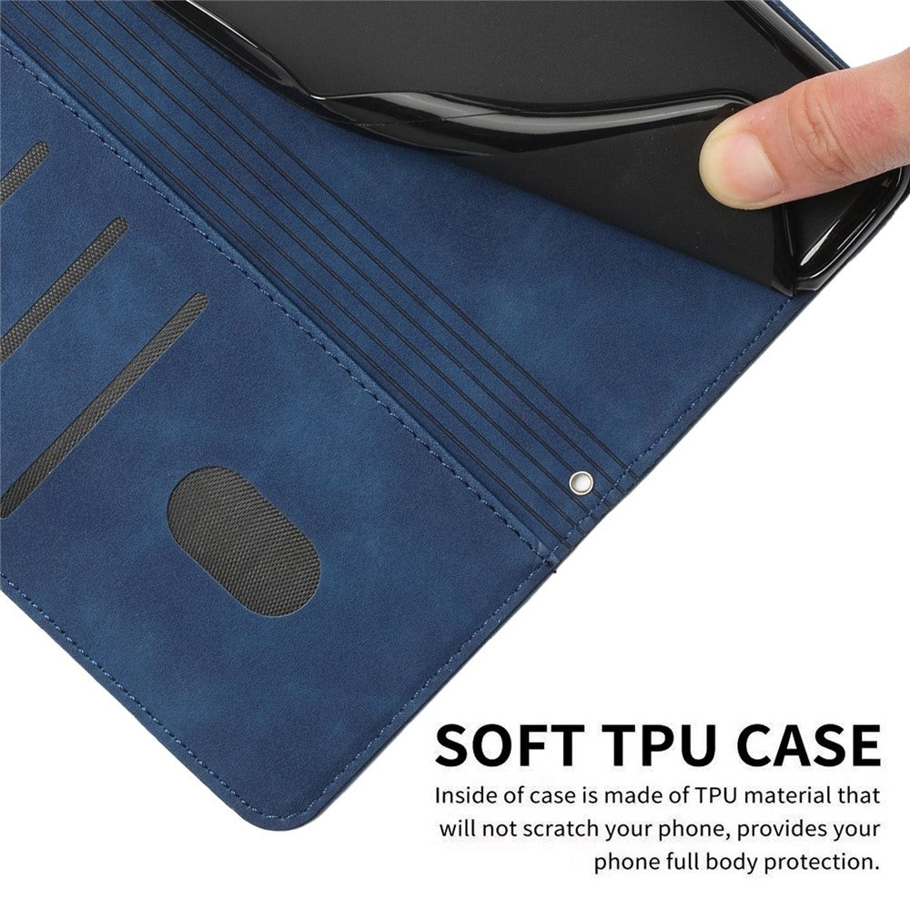 Hjerteformet præget telefoncover til Samsung Galaxy A33 5G, Skin-touch Standpung PU-læderetui