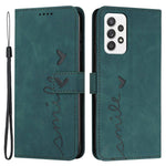 Hjerteformet præget telefoncover til Samsung Galaxy A33 5G, Skin-touch Standpung PU-læderetui