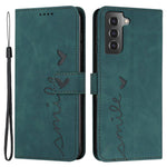 Stand Wallet Læder Telefoncover til Samsung Galaxy S21+ 5G, Skin-touch Præget Hjerteformet Beskyttelsescover