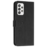 Shockproof Leather Phone Case for Samsung Galaxy A72 4G/5G, Skin-touch Stand Wallet Cover with Imprinting Heart Shape