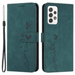 Shockproof Leather Phone Case for Samsung Galaxy A72 4G/5G, Skin-touch Stand Wallet Cover with Imprinting Heart Shape