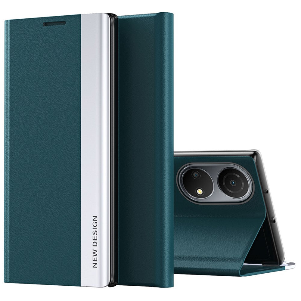 For Honor X7 / Honor Play 30 Plus 5G Shockproof PU Leather Stand Design Case Electroplating Phone Cover