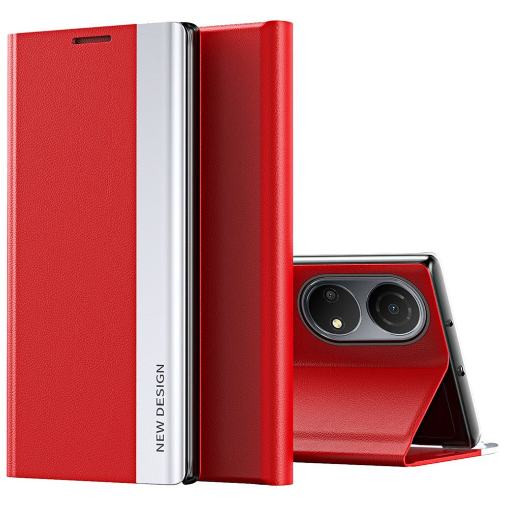 For Honor X7 / Honor Play 30 Plus 5G Shockproof PU Leather Stand Design Case Electroplating Phone Cover