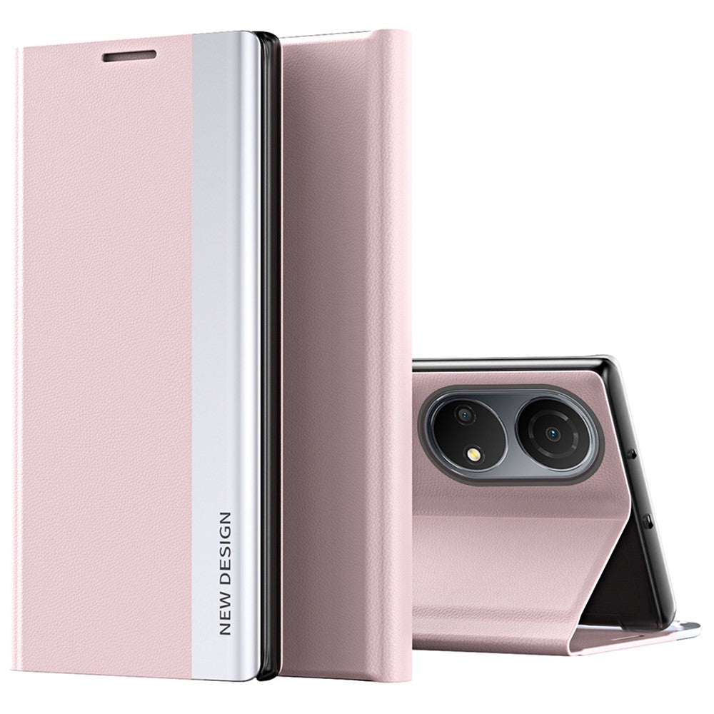 For Honor X7 / Honor Play 30 Plus 5G Shockproof PU Leather Stand Design Case Electroplating Phone Cover