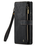For Samsung Galaxy S22 Ultra 5G Phone Cases with Strap CASEME C30 Zipper Multiple Card Holder PU Leather Cover
