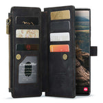 For Samsung Galaxy S22 Ultra 5G Phone Cases with Strap CASEME C30 Zipper Multiple Card Holder PU Leather Cover