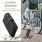 For Samsung Galaxy S22 Ultra 5G Phone Cases with Strap CASEME C30 Zipper Multiple Card Holder PU Leather Cover