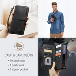 Til Samsung Galaxy A33 5G telefonetuier med rem, CASEME C30 lynlås, flere kortlommer, PU-lædercover