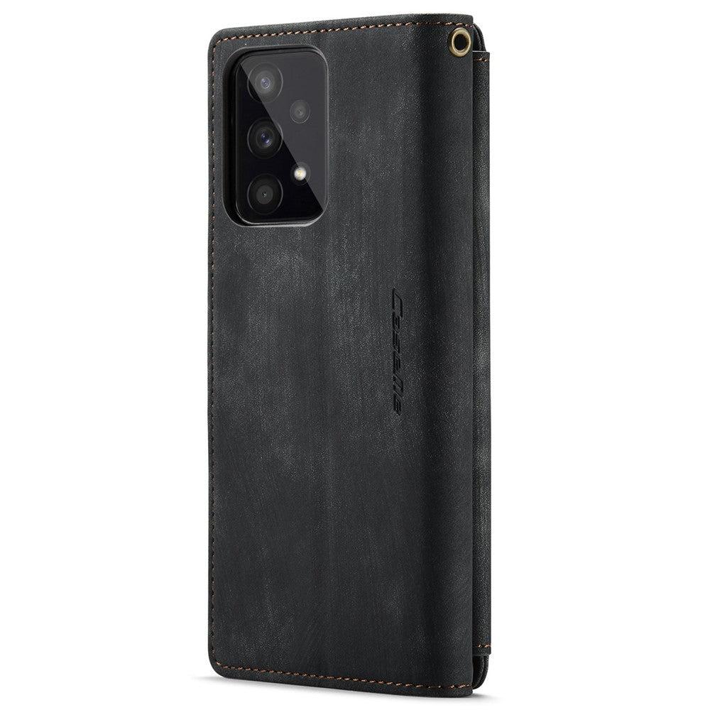 Til Samsung Galaxy A33 5G telefonetuier med rem, CASEME C30 lynlås, flere kortlommer, PU-lædercover