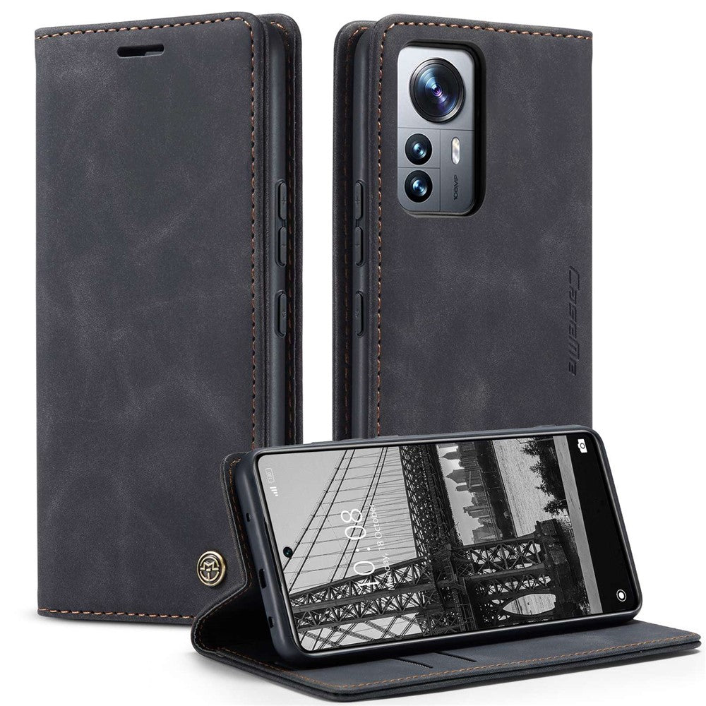 CASEME 013 Series for Xiaomi 12 Lite 5G PU Leather Wallet Case Magnetic Auto-absorbed Stand Phone Case