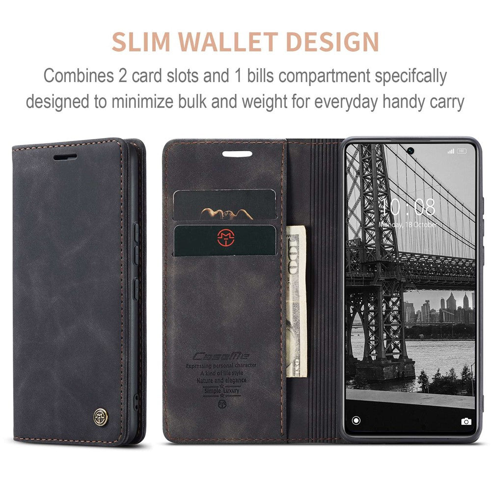 CASEME 013 Series for Xiaomi 12 Lite 5G PU Leather Wallet Case Magnetic Auto-absorbed Stand Phone Case
