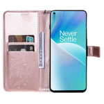 For OnePlus Nord 2T 5G Case Solid Color Leather Mobile Cover Wallet Stand with Strap