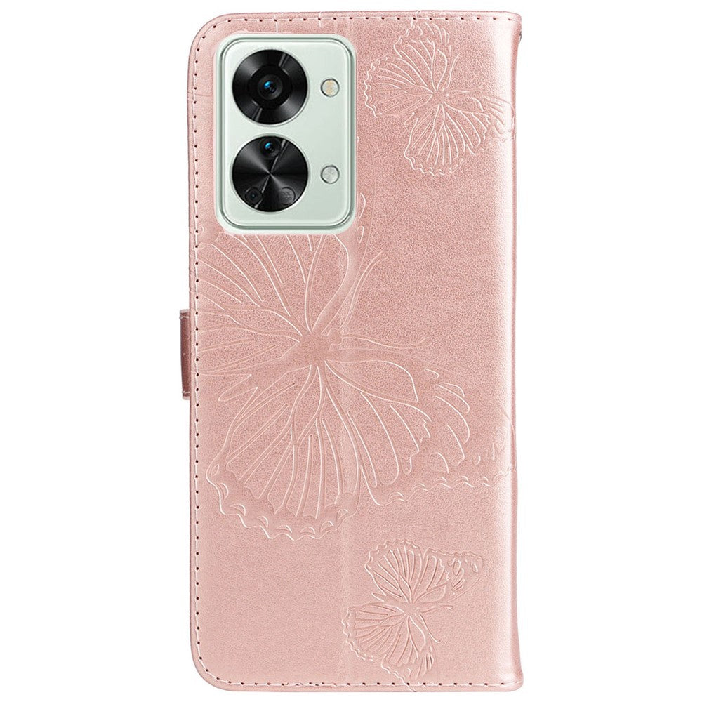 For OnePlus Nord 2T 5G Case Solid Color Leather Mobile Cover Wallet Stand with Strap