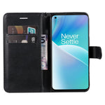 For OnePlus Nord 2T 5G Case Solid Color Leather Mobile Cover Wallet Stand with Strap