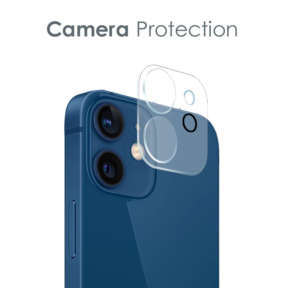 NORTHJO For iPhone 12 mini 5.4 inch Camera Protection Cover HD Clear Phone TPU Covering Shell Tempered Glass Screen Protector