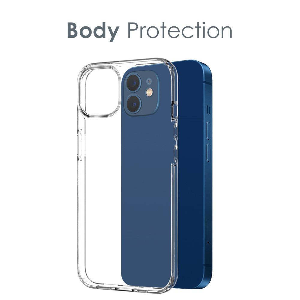 NORTHJO For iPhone 12 mini 5.4 inch Camera Protection Cover HD Clear Phone TPU Covering Shell Tempered Glass Screen Protector